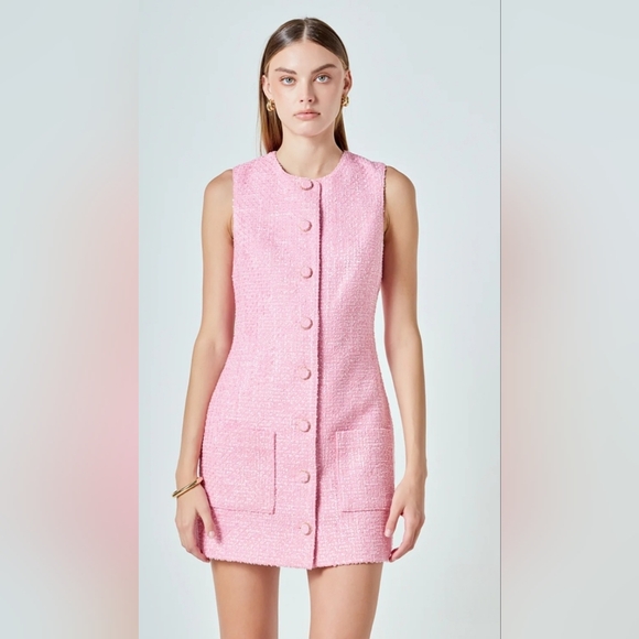 NWOT Endless Rose Tweed Mini Dress - Picture 3 of 9